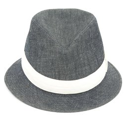 Hermès-denim trilby t55-Blu