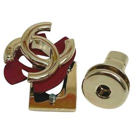 Chanel-CHANEL Verschluss CC Gold Metall Turnlock-Gold hardware