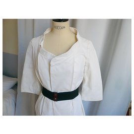 Marni-MARNI Elegante y minimalista abrigo blanco de verano T38 Italia-Blanco