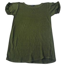 ISABEL MARANT ETOILE Tee shirt lin vert TM Vert olive