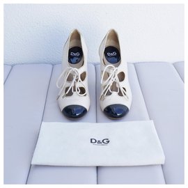 D&G-Heels-Beige,Navy blue