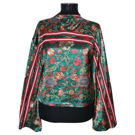 Autre Marque Pull Jaded London vert à col cheminée fleuri Multicolore