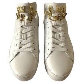 Michael Kors Baskets blanches en cuir Blanc