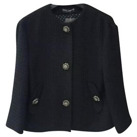 Dolce & Gabbana-DOLCE & GABBANA Wool Buttons Blazer Jacket Sz. 40-Black