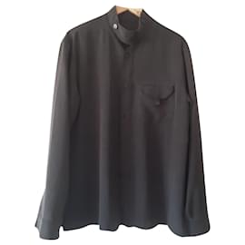 Giorgio Armani Hemd Grau Polyester Rayon Grau