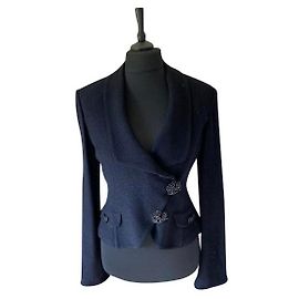 Autre Marque St John fitted black jacket with detailed buttons Black