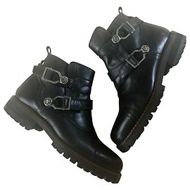 Gianni Versace leather boots Black