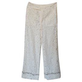 Ganni-Pants, leggings-White
