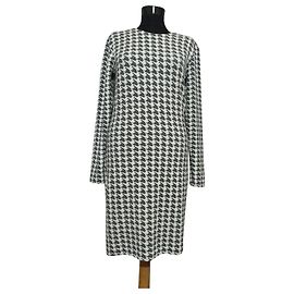 & Other Stories Houndstooth Dress White Grey White Grey
