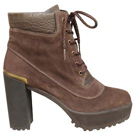 bottines Stuart Weitzman p 40 1/2 état neuf Marron