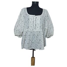 & Other Stories Camicetta Floreale Bianca in Cotone M Bianco Multicolore