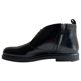 Salvatore Ferragamo-Black leather ankle boots-Black