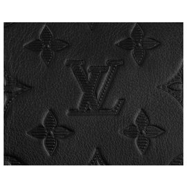 Louis Vuitton-LV keepall Monogram Shadow en piel en relieve-Negro