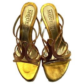 Sandales dorées Alexander McQueen Doré