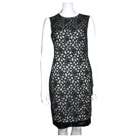 Diane Von Furstenberg-DvF Tilda Shadow lace dress-Black,White