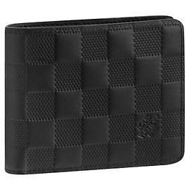 Louis Vuitton Damier Infini Slender Wallet Black Leather Black