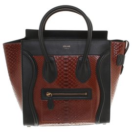 Céline-Microcuero marrón Luggage de Céline-Castaño