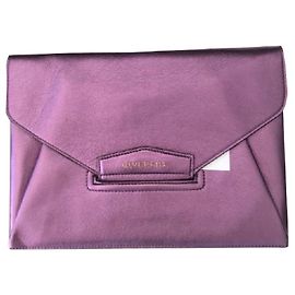 Givenchy Metallic Purple Antigona Clutch Bag Metallisch