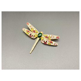Autre Marque-Dragonfly brooch-Gold hardware
