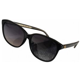 Gucci-Gucci Black Oval Oversized Sunglasses-Black