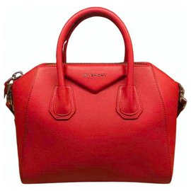 Givenchy-MINI SACOLA ANTIGONA EM COURO GRÃO-Vermelho