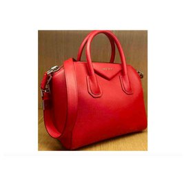 Givenchy-MINI SACOLA ANTIGONA EM COURO GRÃO-Vermelho