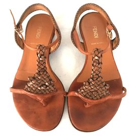 Fendi-Sandals-Brown,Cognac