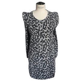 Pablo De Gerard Darel PABLO GERARD DAREL Blue leopard wool dress T3 Blue Grey