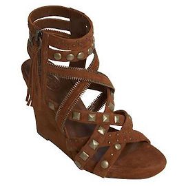 Sandali con zeppa gladiatore con borchie Ash Marrone