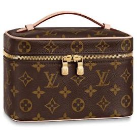 Louis Vuitton Nice Mini Monogram Canvas Handbag Brown Brown