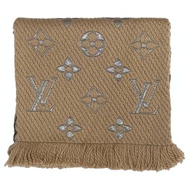 Louis Vuitton-Louis Vuitton Logomania forrado M75834-Prata,Bege