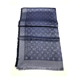 Louis Vuitton-Louis Vuitton monograma Shine Shawl-Azul