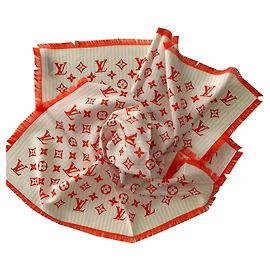 Louis Vuitton Bufandas de seda Roja