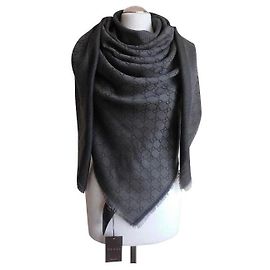 schal gucci antracite neu Anthrazitgrau