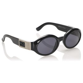 Fendi-Fendi Black Round Tinted Sunglasses-Black