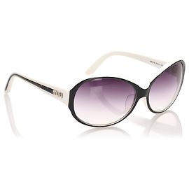 Miu Miu Schwarze runde getönte Sonnenbrille Schwarz