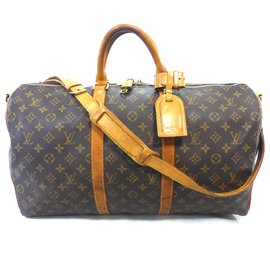 Louis Vuitton-keepall 50 Monogramm Schultergurt-Braun