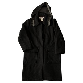 Yves Saint Laurent-Vintage YSL Variation wool coat-Dark grey