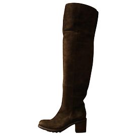 Free Lance Suede over-the-knee boots Olive green