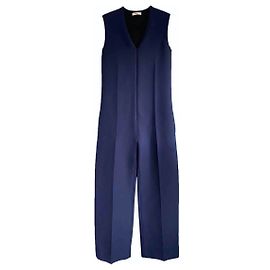 Wool Old Céline Jumpsuit 2015 show edition Blue Dark blue