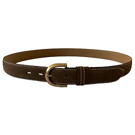 Yves Saint Laurent Cinto de couro vintage taupe Taupe