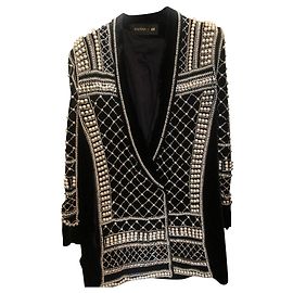 Balmain pour H&M Jacke aus schwarzem Samt Schwarz