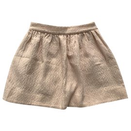 Bonpoint-Pinky quilted lurex skirt 10 years old-Pink