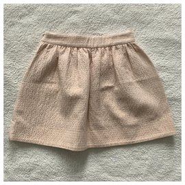 Bonpoint-Pinky quilted lurex skirt 10 years old-Pink
