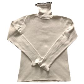 Jacadi Maglia bianca in cotone a costine Bianco