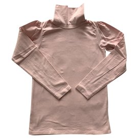 Jacadi-Top elástico de algodão rosa-Rosa