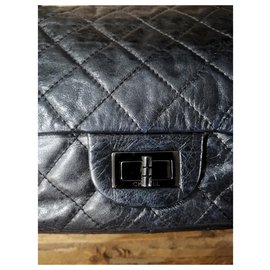 Chanel-Chanel 2.55 Neuausgabe 227 klassische Tasche-Schwarz