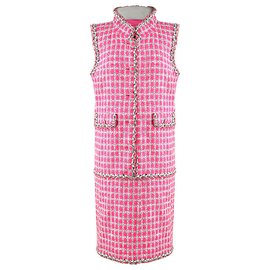 Chanel-8,7K$ tweed dress-Pink