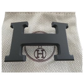 Hermès-Schleife 5382 aus mattschwarzem PVD-Stahl-Schwarz
