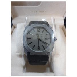 Octo Solotempo L'Originale Titanium NEW alligator BULGARI EXCLUSIVE Grey Dark grey
